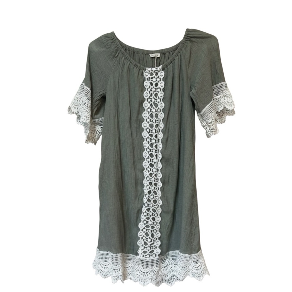 Mlle Gabrielle Crochet Lace Mini Dress S Romantic Boho Cottagecore